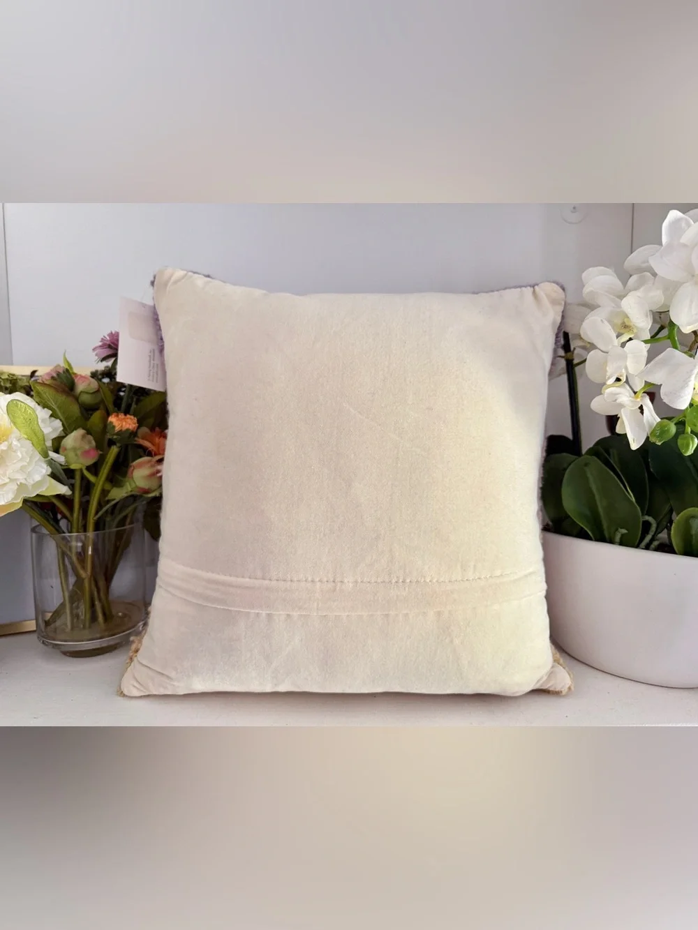 Peking Handicraft California Pastel Sunset Hooked Accent Pillow